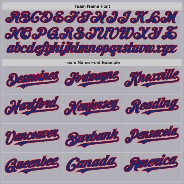 Custom Gray Royal-Red Mesh Authentic Throwback Baseball Jersey - Image 4
