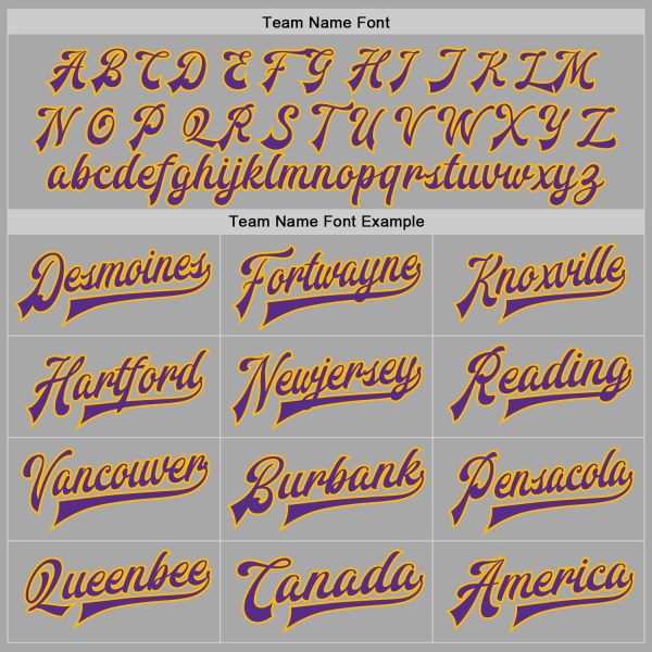 Custom Gray Purple-Gold Bomber Full-Snap Varsity Letterman Jacket - Image 4