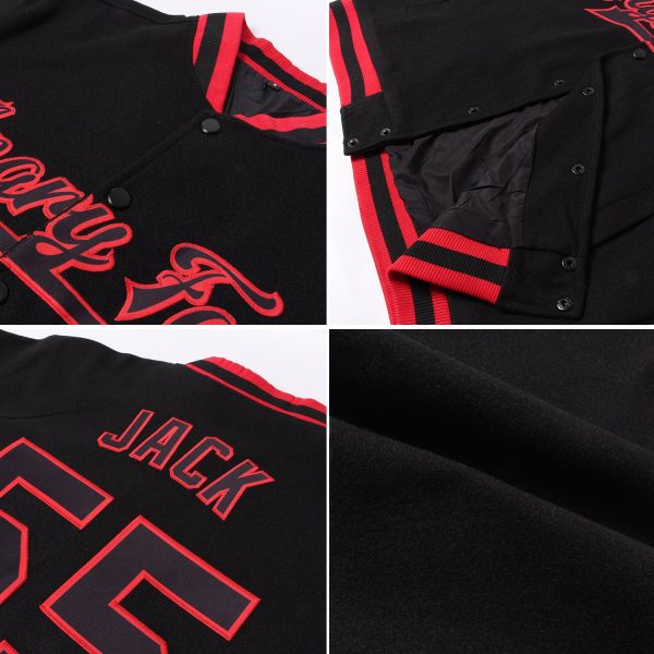 Custom Kelly Green Pink Abstract Network And Tiger 3D Pattern Design Bomber Full-Snap Varsity Letterman Jacket - Image 2