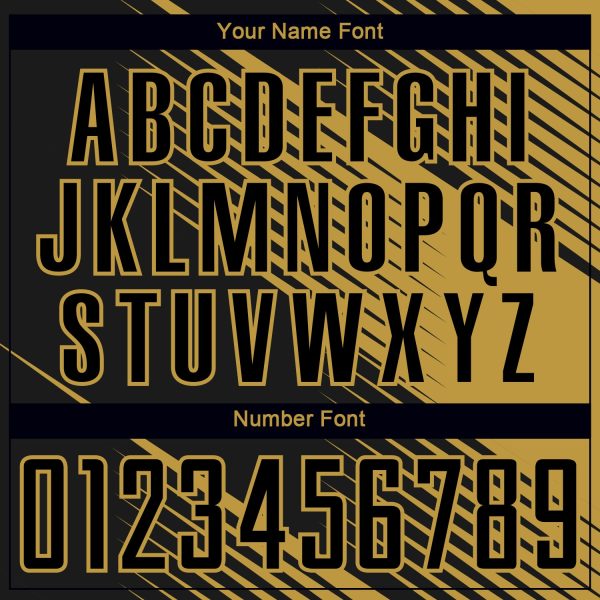 Custom Black Old Gold Line Sublimation Soccer Uniform Jersey - Image 6